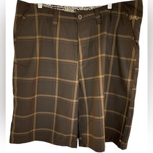 Quiksilver Y2K Brown Flat Front Shorts Casual Style, size 40